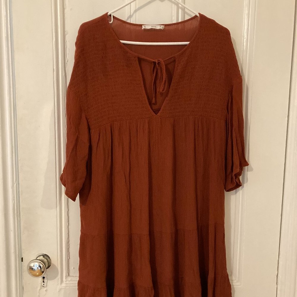 Mango Smocked Tiered Dress
